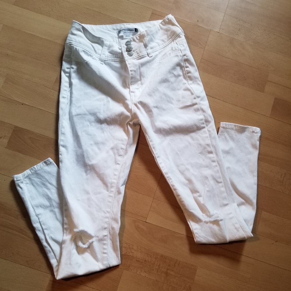 Ripped White Skinny Jeans (Size 7) - Picture 5 of 5